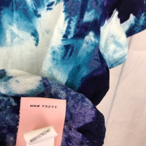 Juicy couture Tie dye top boho Blouse M chic Streat Wear Artsy Multicolor - Picture 4 of 7